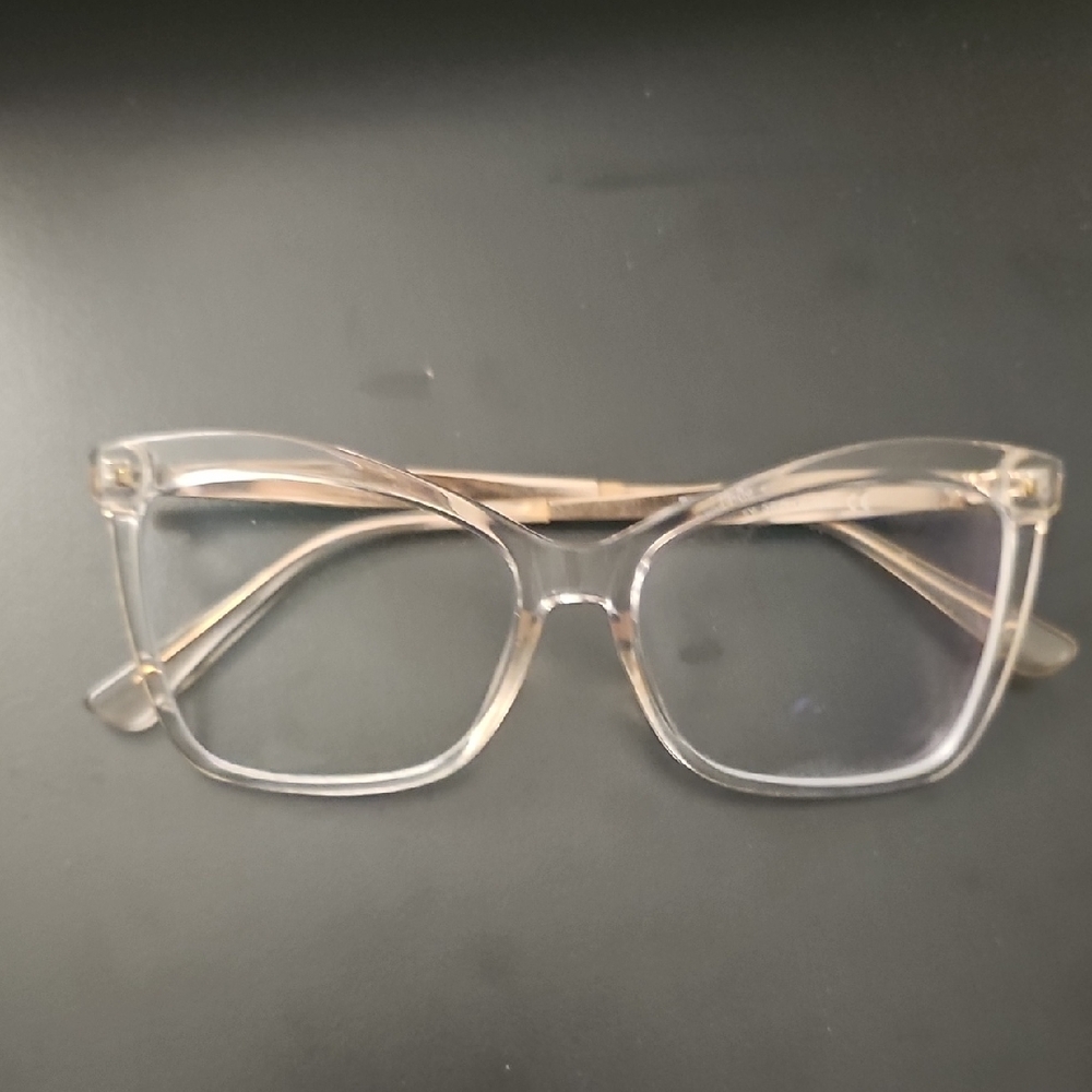 Zeelool Elegant Clear Frame Prescription Filled Glasses With Gold